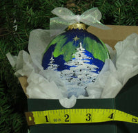 CHRISTMAS STAR  hand-painted glass ball Christmas ornament