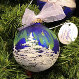 CHRISTMAS STAR  hand-painted glass ball Christmas ornament