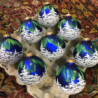 CHRISTMAS STAR  hand-painted glass ball Christmas ornament