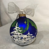 CHRISTMAS STAR  hand-painted glass ball Christmas ornament