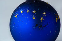 ALASKA FLAG/Eight Stars Christmas Ornament-Handpainted Big Dipper stars studded with Swarovski Elements, Blue and gold