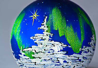 CHRISTMAS STAR  hand-painted glass ball Christmas ornament