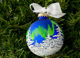 CHRISTMAS STAR  hand-painted glass ball Christmas ornament